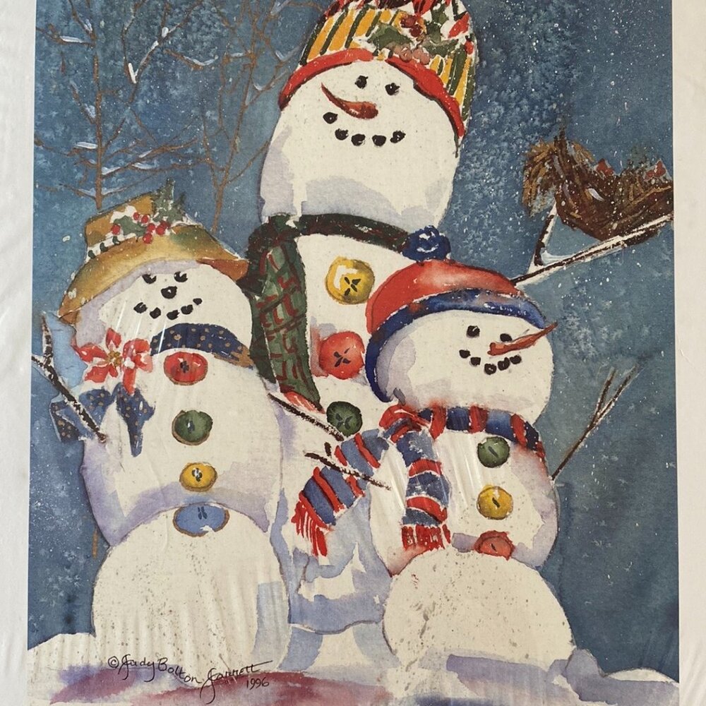 Vintage Winter Welcome by artist Judy Bolton Jarrett 1996, print 24/250, signed